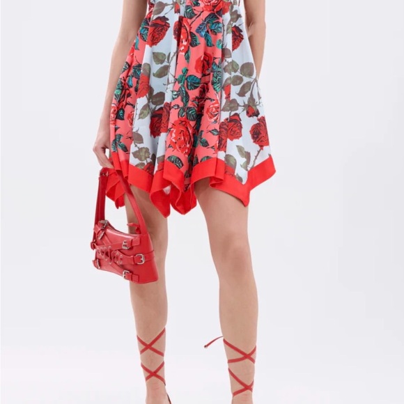 AKIRA Strapless Floral Dress - Red and White - Picture 9 of 9